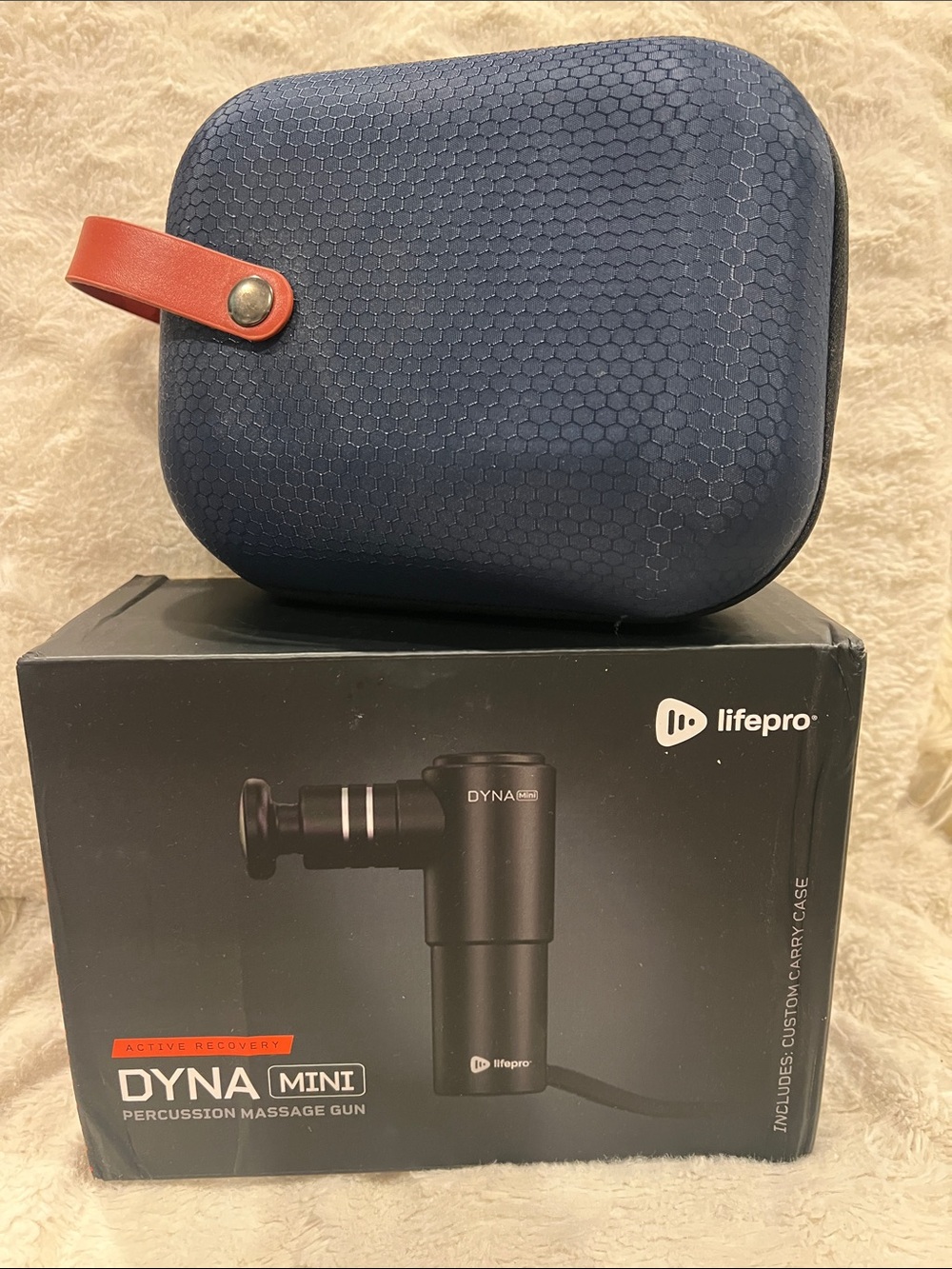 Lifepro Dyna Mini Percussion Massage Gun with Navy Carry Case